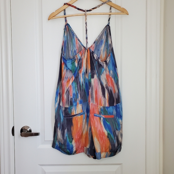 🎈2/$50 Rachel Roy Oversized XS Romper 100% Silk - Picture 2 of 10